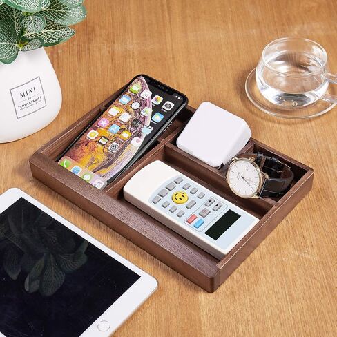 Black Walnut Multi-Functional Distressed Vintage Wooden Storage Box, Desk Organizer Tray,5 Division,Jewelry Storage in Saudi Arabia