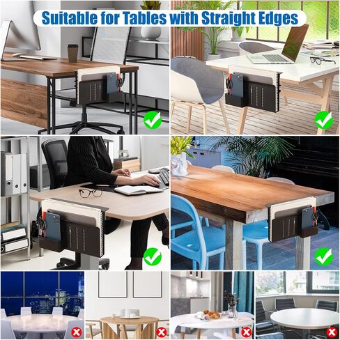 Desk Side Storage Holder Desk Organizer for Laptop Clamp-On Desk Shelf, Drilling Standing Desk Drawer, for Office Supplies & Studio Essentials (Black) in Saudi Arabia