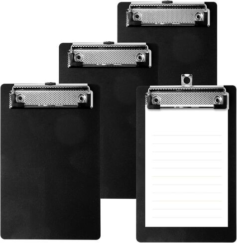 4 عبوات من ألواح الحافظة الصغيرة A6 حافظة صغيرة مقاس 4.7 × 7.28 بوصة حافظة بلاستيكية بحجم مذكرة للجيب سوداء مقاس A6 لوحات حافظة صغيرة الحجم ودفاتر ملاحظات صغيرة للمكاتب والمدارس والمطاعم in Kuwait