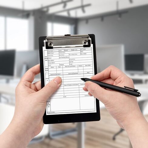 4 عبوات من ألواح الحافظة الصغيرة A6 حافظة صغيرة مقاس 4.7 × 7.28 بوصة حافظة بلاستيكية بحجم مذكرة للجيب سوداء مقاس A6 لوحات حافظة صغيرة الحجم ودفاتر ملاحظات صغيرة للمكاتب والمدارس والمطاعم in Kuwait