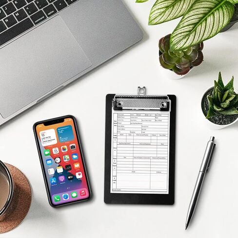 4 عبوات من ألواح الحافظة الصغيرة A6 حافظة صغيرة مقاس 4.7 × 7.28 بوصة حافظة بلاستيكية بحجم مذكرة للجيب سوداء مقاس A6 لوحات حافظة صغيرة الحجم ودفاتر ملاحظات صغيرة للمكاتب والمدارس والمطاعم in Kuwait