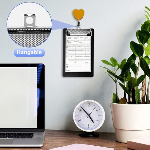 4 عبوات من ألواح الحافظة الصغيرة A6 حافظة صغيرة مقاس 4.7 × 7.28 بوصة حافظة بلاستيكية بحجم مذكرة للجيب سوداء مقاس A6 لوحات حافظة صغيرة الحجم ودفاتر ملاحظات صغيرة للمكاتب والمدارس والمطاعم in Kuwait