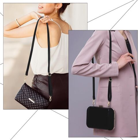 Amabro Purse Strap Replacement, PU Leather Adjustable Crossbody Strap Black for Handbags Shoulder Bag DIY(85-150cm/33.5-59in) in Saudi Arabia
