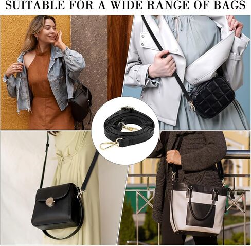 Amabro Purse Strap Replacement, PU Leather Adjustable Crossbody Strap Black for Handbags Shoulder Bag DIY(85-150cm/33.5-59in) in Saudi Arabia