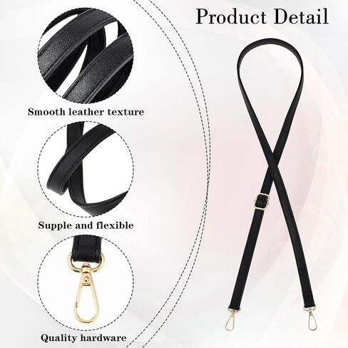Amabro Purse Strap Replacement, PU Leather Adjustable Crossbody Strap Black for Handbags Shoulder Bag DIY(85-150cm/33.5-59in) in Saudi Arabia