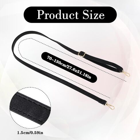 Amabro Purse Strap Replacement, PU Leather Adjustable Crossbody Strap Black for Handbags Shoulder Bag DIY(85-150cm/33.5-59in) in Saudi Arabia