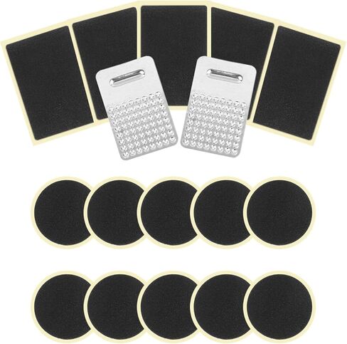 مجموعة أدوات إصلاح الثقوب للدراجات من Oumers، 15 قطعة من الرقع ذاتية اللصق بدون غراء، دائرية ومربعة لإصلاح الأنبوب الداخلي للدراجة مع عرموش، عصا بإحكام in Kuwait