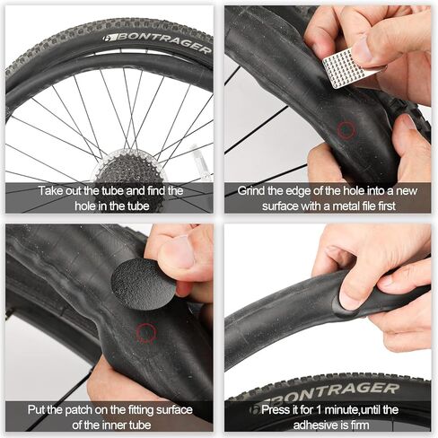 مجموعة أدوات إصلاح الثقوب للدراجات من Oumers، 15 قطعة من الرقع ذاتية اللصق بدون غراء، دائرية ومربعة لإصلاح الأنبوب الداخلي للدراجة مع عرموش، عصا بإحكام in Kuwait