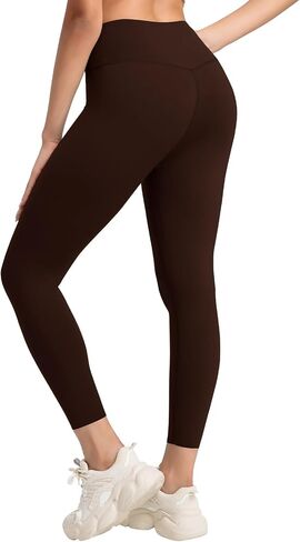 High Waist Yoga Leggings for Women Tummy Control Running Workout Pants(25 Inch Inseam) in Saudi Arabia