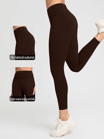 High Waist Yoga Leggings for Women Tummy Control Running Workout Pants(25 Inch Inseam) in Saudi Arabia