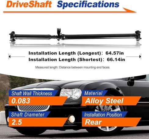 DriveXpert عمود محرك خلفي كامل عمود محرك الدعامة مجموعة عمود مناسب لكرايسلر 300 2005-2008 | دودج تشارجر 2007-2008 | دودج ماغنوم 2005-2008، AWD، استبدال OE 4593546AC، 4593546AD (54100573) in Saudi Arabia