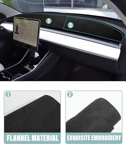 غطاء لوحة عدادات السيارة، بساط لوحة عدادات السيارة غير قابل للانزلاق، وسادة زخرفية للوحة العدادات مضادة للضوء وواقي للسجاد من الشمس، ملحقات السيارات الداخلية، غطاء لوحة عدادات من الفلانيل غير متوهج in Kuwait