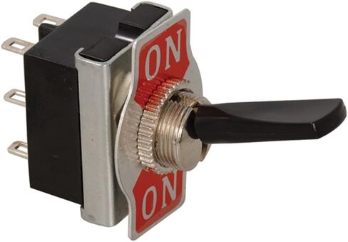 مفتاح تبديل Jameco Valuepro R13-25B1-05، DPDT، لحام رافعة، 10 أمبير، 250 فولت، حامل لوحة، 0.79 بوصة طول × 0.62 بوصة عمق × 1.14 بوصة ارتفاع (عبوة من 2) in Kuwait