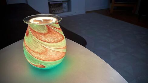 VP Home Wall Plug-in Wax Warmer for Scented Wax, Viridian Swirl Radiant Art Electric Home Fragrance Warmer for Essential Oils, Candle Wax Melts and Tarts, Glass Scent Warmer Night Light, Wax melters in Saudi Arabia