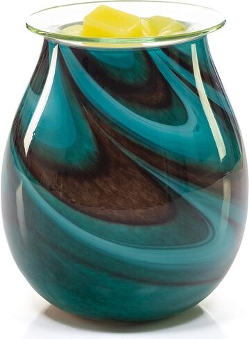 VP Home Wall Plug-in الشمع أكثر دفئا للشمع المعطر، Viridian Swirl Radiant Art الكهربائية المنزل العطر أكثر دفئا للزيوت الأساسية، الشمع يذوب الشمع والفطائر، رائحة الزجاج ضوء ليلي أكثر دفئا، ذوبان الشمع in Saudi Arabia