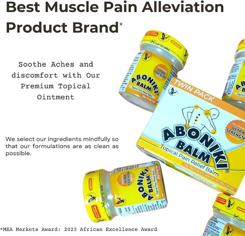 Aboniki Balm Ultra Strength (2 Glass Jars) – New Powerful and Fast-Acting Formula for Whole Body Pain Relief. Soothes Aches and Pain. Deep Heat and Cooling Sensation Dual Action for Ultimate Relief in Saudi Arabia
