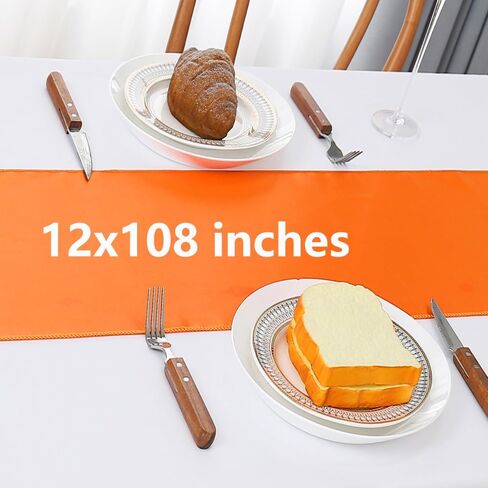 gankar 10 حزمة مفرش طاولة الساتان 12 × 108 بوصة طويلة، مفارش طاولة الشريط الخوخ لحفلات الزفاف عيد ميلاد مأدبة ديكورات مطعم الفندق (الخوخ، 10 قطع) in Kuwait