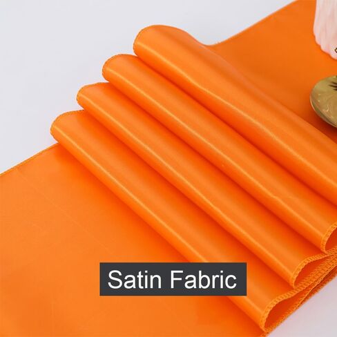 gankar 10 حزمة مفرش طاولة الساتان 12 × 108 بوصة طويلة، مفارش طاولة الشريط الخوخ لحفلات الزفاف عيد ميلاد مأدبة ديكورات مطعم الفندق (الخوخ، 10 قطع) in Kuwait