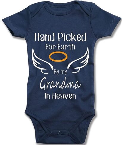 Hand Picked for Earth by My Grandma in Heaven Unisex-baby Bodysuit White Long Sleeve Rompers 0-24 Months in Saudi Arabia