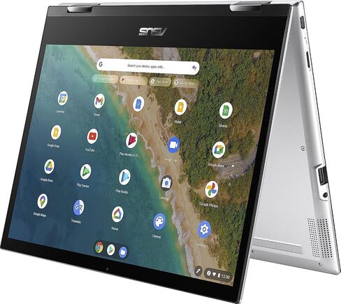 ASUS Chromebook Flip CM3، شاشة NanoEdge مقاس 12 بوصة تعمل باللمس، MediaTek Kompanio 820 T8192، وحدة معالجة الرسومات Arm NATT MC5، 64 جيجابايت eMMC، ذاكرة وصول عشوائي 4 جيجابايت، Wi-Fi 5، نظام تشغيل Chrome، فضي CM3200FM1A-DH01T (متجدد) in Saudi Arabia