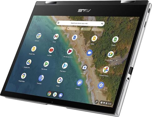 ASUS Chromebook Flip CM3، شاشة NanoEdge مقاس 12 بوصة تعمل باللمس، MediaTek Kompanio 820 T8192، وحدة معالجة الرسومات Arm NATT MC5، 64 جيجابايت eMMC، ذاكرة وصول عشوائي 4 جيجابايت، Wi-Fi 5، نظام تشغيل Chrome، فضي CM3200FM1A-DH01T (متجدد) in Saudi Arabia