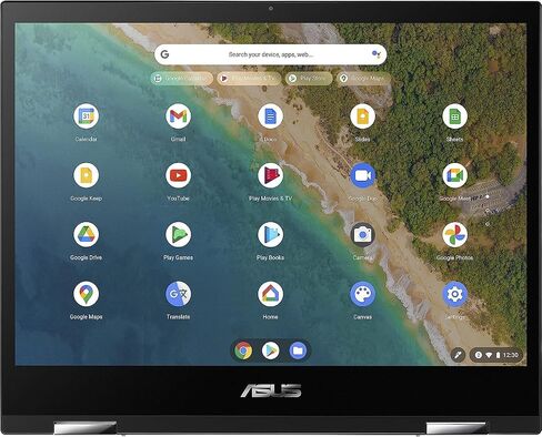 ASUS Chromebook Flip CM3، شاشة NanoEdge مقاس 12 بوصة تعمل باللمس، MediaTek Kompanio 820 T8192، وحدة معالجة الرسومات Arm NATT MC5، 64 جيجابايت eMMC، ذاكرة وصول عشوائي 4 جيجابايت، Wi-Fi 5، نظام تشغيل Chrome، فضي CM3200FM1A-DH01T (متجدد) in Saudi Arabia