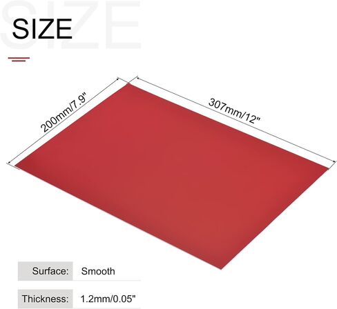 MECCANIXITY ABS Engraving Double Color Sheet 7.9x12inch White/Red for Badge, Sign, DIY Carving Pack of 12 in Saudi Arabia