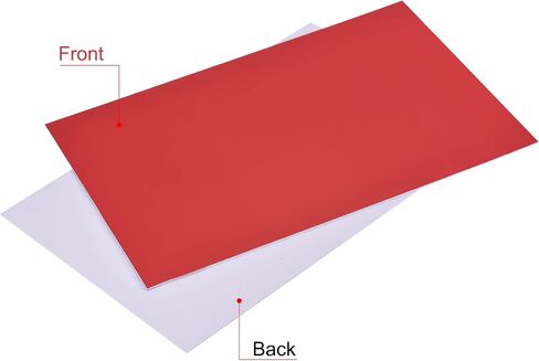 MECCANIXITY ABS Engraving Double Color Sheet 7.9x12inch White/Red for Badge, Sign, DIY Carving Pack of 12 in Saudi Arabia