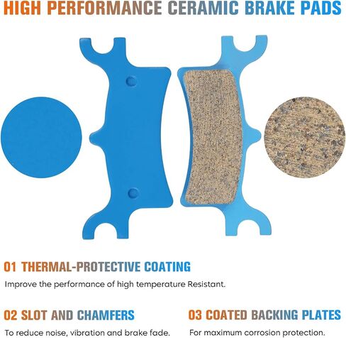 Youxmoto Brake Pads Ceramic Fit For Polaris Sportsman 400 450 500 600 700 800 HO EFI 4x4 2002-2014, Fit For Polaris Trail Blazer Boss 250 330 / for Magnum Xpedition 325, replace for 1910036 1910042 in Saudi Arabia