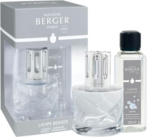 MAISON BERGER - Lampe Berger Model Spirale - ناشر مصباح عطري منزلي - 4.9 × 3.2 × 3.2 بوصة - يتضمن زجاجة عطر - 8.45 مرة سائلة - 250 ملليلتر (Clear Air Pur Neutral) in Kuwait
