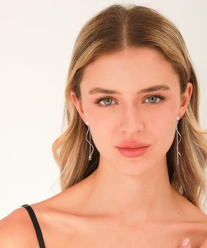 Clip on Earrings for Women 14K Gold Plated Long Dangle White Pearl Earrings Simple No Piercing Hoop Stud Earrings Lightweight Curve Tassel Chain Ear Clips Minimalist Jewelry Wedding Christmas Gift in Kuwait