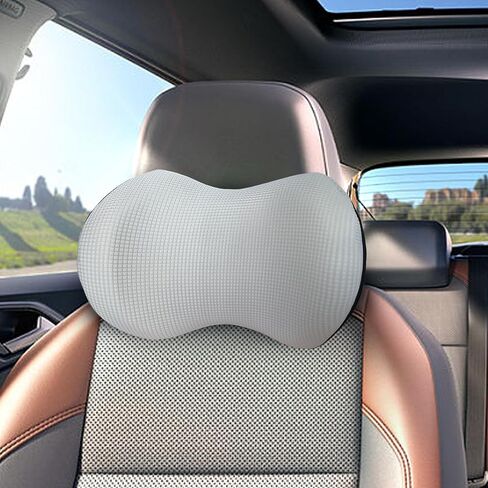 Really Soft Car Headrest Pillow, Neck Pillow for Car with Adjustable Strap | 100% Memory Foam Headrest Pillow, Breathable Removable Cover & Ergonomic Design - Travel Car Neck Pillow(Lightblue Side Rope) in Saudi Arabia