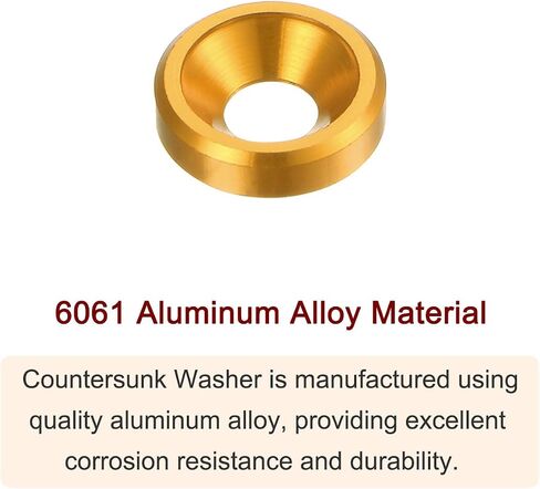 30pcs Countersunk Washer M3 Anodized Aluminum Alloy Finishing Washers, Screw Gaskets for Mechanical Accessories Parts, Golden in Saudi Arabia