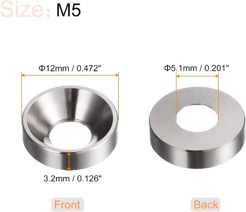30pcs Countersunk Washer M3 Anodized Aluminum Alloy Finishing Washers, Screw Gaskets for Mechanical Accessories Parts, Golden in Saudi Arabia