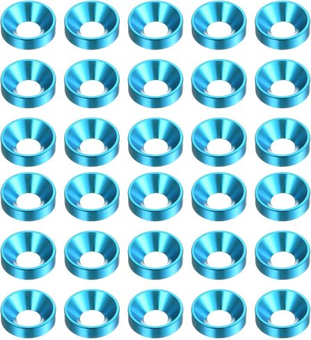 30pcs Countersunk Washer M3 Anodized Aluminum Alloy Finishing Washers, Screw Gaskets for Mechanical Accessories Parts, Golden in Saudi Arabia