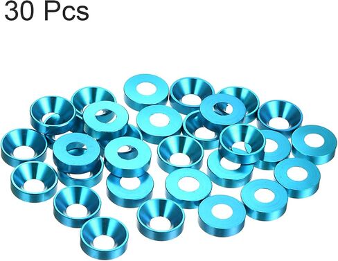 30pcs Countersunk Washer M3 Anodized Aluminum Alloy Finishing Washers, Screw Gaskets for Mechanical Accessories Parts, Golden in Saudi Arabia