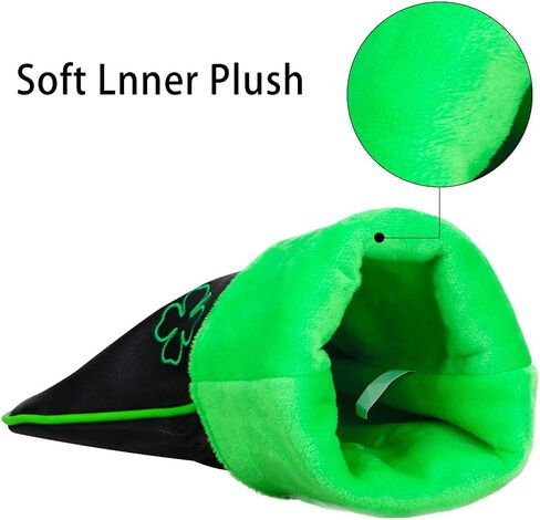 أغطية رأس الجولف ذات الأسنان الكبيرة، غطاء ممر هجين للسائق، واقي نادي الجولف، Lucky Clover ونمط الولايات المتحدة الأمريكية، أسود (غطاء السائق) in Kuwait