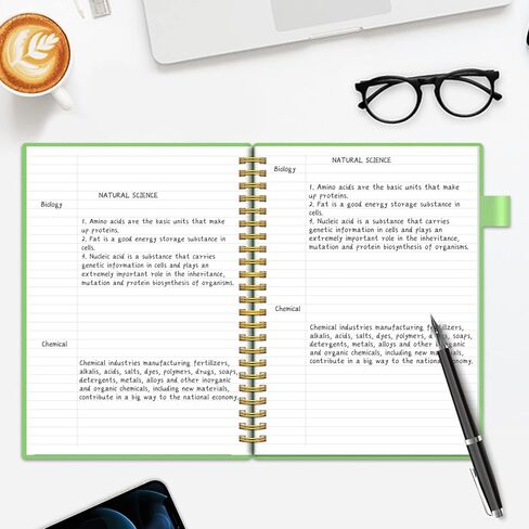دفتر ملاحظات حلزوني من Alltree 5 موضوعات، دفتر ملاحظات مسطر بالكلية مع علامات تبويب فهرس، مجلة اللوازم المكتبية مع 200 صفحة، فواصل ملونة ومسطرة للطالبات، المعلم، برتقالي، 7 بوصة × 10 بوصة in Kuwait