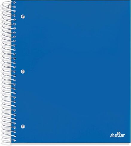 Office Depot® Brand Stellar Poly Notebook, 8" x 10-1/2", 5 Subject, Wide Ruled, 200 Sheets, Blue in Saudi Arabia