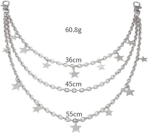 نجوم قلادة السراويل سلسلة للنساء الرجال الفتيات الشظية الهيب هوب القوطي الطبقات جان بنطلون روك محفظة فاسق جيب سلاسل الموضة العصرية محب قفل سحر الخصر حزام سلاسل المفاتيح الجسم مجوهرات اكسسوارات in Kuwait