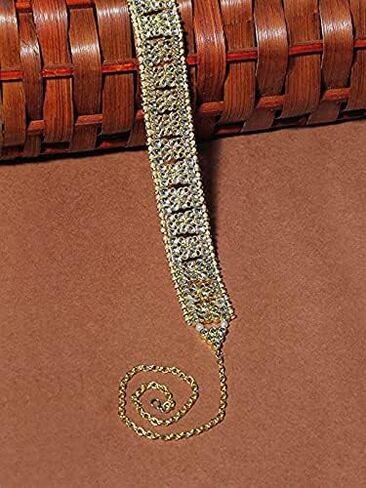 I Jewels 18k Gold Plated Ethnic Indian Wedding Bollywood Kundan Studded Kamarband/Belly Chain for Women (B044W) in Saudi Arabia