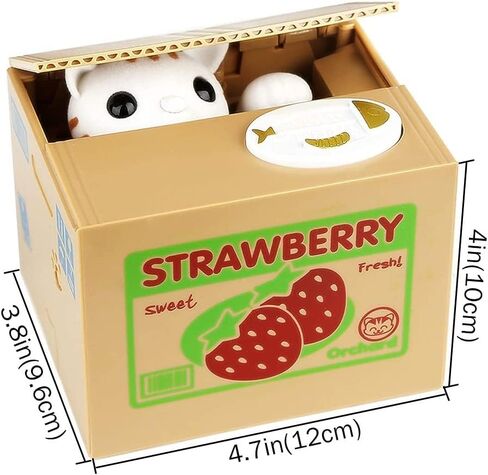 Stealing Piggy Bank, Automatic Stole Coin Piggy Bank Money Saving Box Coin Bank (Strawberry) in Saudi Arabia