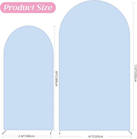 Wedding Arch Cover Set of 2 Beige 2-Sided Round Top Spandex Arch Stand Covers Chiara Arch Cover for Ceremony Birthday in Saudi Arabia