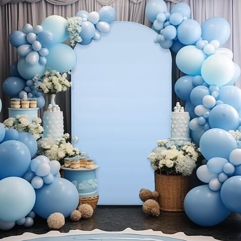 Wedding Arch Cover Set of 2 Beige 2-Sided Round Top Spandex Arch Stand Covers Chiara Arch Cover for Ceremony Birthday in Saudi Arabia