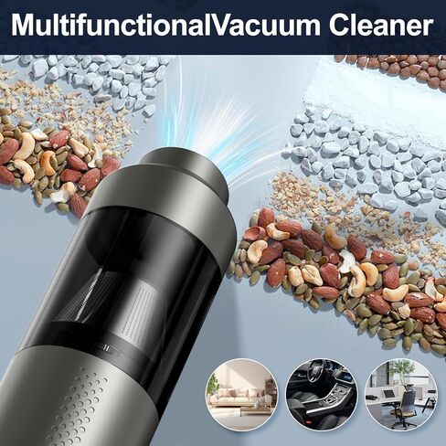 Car Vacuum Cordless Portable: 18000Pa 3 in 1 Brushless Motor Handheld Vacuum Cleaner High Power with Strong Suction Low Noise Lightweight Type-C Vacuum for Car Home Pet Office Cleaning (Black) in Saudi Arabia