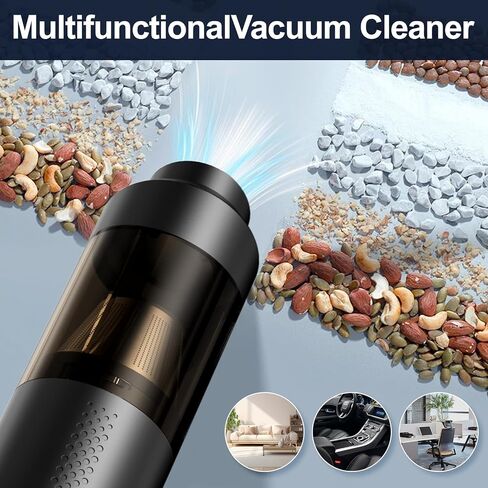 Car Vacuum Cordless Portable: 18000Pa 3 in 1 Brushless Motor Handheld Vacuum Cleaner High Power with Strong Suction Low Noise Lightweight Type-C Vacuum for Car Home Pet Office Cleaning (Black) in Saudi Arabia
