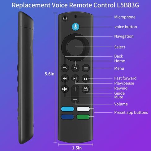 L5B83G (3rd Gen) Replacement Remote Control with Voice Function,Fit for Fire Smart TV Stick(2nd Gen, 3rd Gen, Lite, 4K), Fit for AMZ Smart TV Cube (1st Gen & 2nd Gen), and Fit for AMZ Smart TV Stick in Kuwait