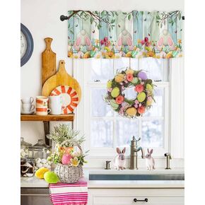 Rod Pocket Window Valances Iron Western Stars Short Curtain Valance Kitchen Printed Drapes for Windows Panel Bedroom Bathroom Living Room Decor Vintage Wood Plank Brown and Blue 54x18In