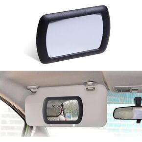 1 PC Car Vanity Mirror, 6.65" x 4.33" Plane Mirror, Clip-on Decorative Mirror, Portable Sun Visor Mirror, Auto Mirror Replacement, Universal for Most Cars, Trucks, SUVs (Black)