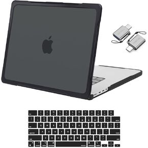 MOSISO Compatible with MacBook Pro 16 inch Case 2025-2021 M4 M3 M2 M1 A3403 A3186 A2991 A2780 A2485, Soft TPU Bumper Anti-Scratch&Anti-Fingerprint Hard Shell Case&Keyboard Film&Type C, Black